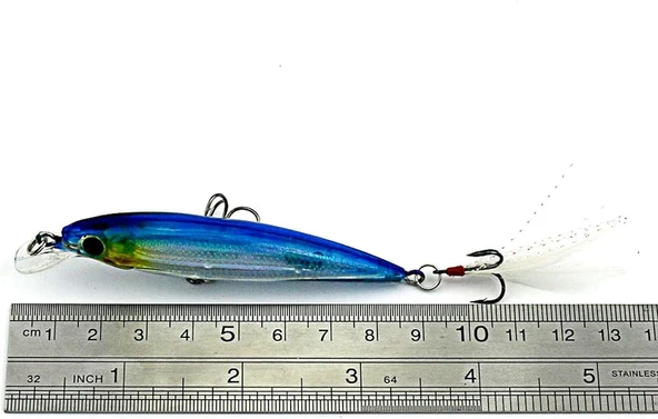Valkyrie 10 Adet 9cm 7.2gr Tüylü Minnow Rapala Suni Spin Olta Balık Yemi - 6