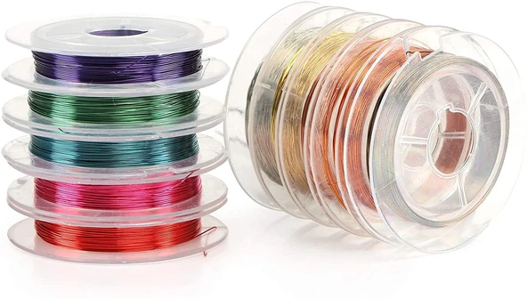 Hayal Sepeti  renkli takı  ve FİLOGRAFİ TELİ Makara Tel 0.4mm ince - 10 Farklı Renk - 3