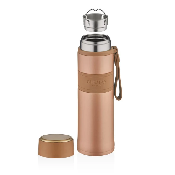 Shotay Diamond Çelik Termos Matara 420Ml Somon - 2