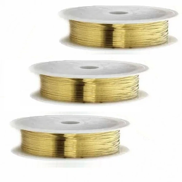 Hayal Sepeti  TAKI ve FİLOGRAFİ TELİ Makara Tel - 0.4mm ince - 10 adet Altın Renk - 7
