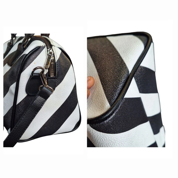 ORİJİNAL BEYMEN ZEBRA DESENLİ ÇAPRAZ KAMERA ÇANTA - 4