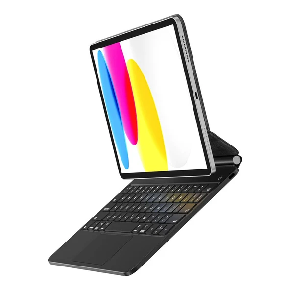 Apple iPad Air 13inç Pro 12.9 3/4/5/6.Nesil Klavyeli Kılıf Magic Keyboard Touchpad Aydınlatmalı Klavye - 7