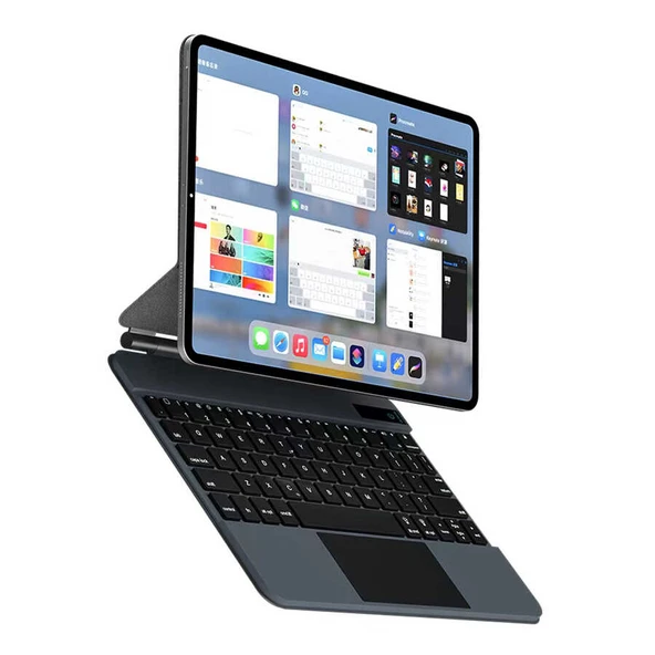 Apple iPad Air 13inç Pro 12.9 3/4/5/6.Nesil Klavyeli Kılıf Magic Keyboard Touchpad Aydınlatmalı Klavye - 2
