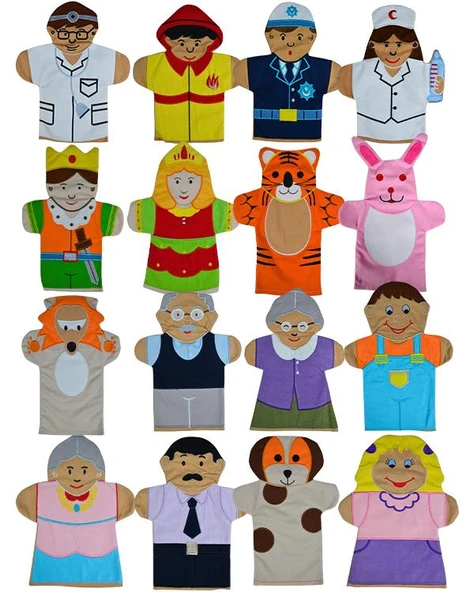 Temel Metal Kukla Askılığı ve 16 Adet El Kuklası Set - 3