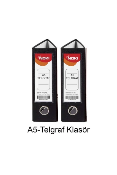Telgraf Klasör Siyah Geniş A5 Plastik 2 Adet
