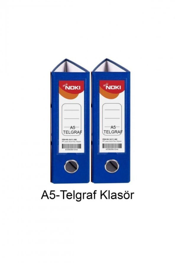 Telgraf Klasör Mavi Geniş A5 Plastik 2 Adet