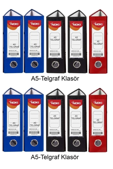 Telgraf Klasör Geniş A5 Plastik 10 Adet ( 4 mavi 4 siyah 2 kırmız )
