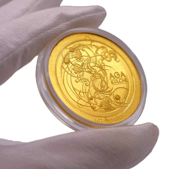 AgaKulche Kaplan 1 Ons 31.10 gr 999.9 Altın Sikke Coin - 3