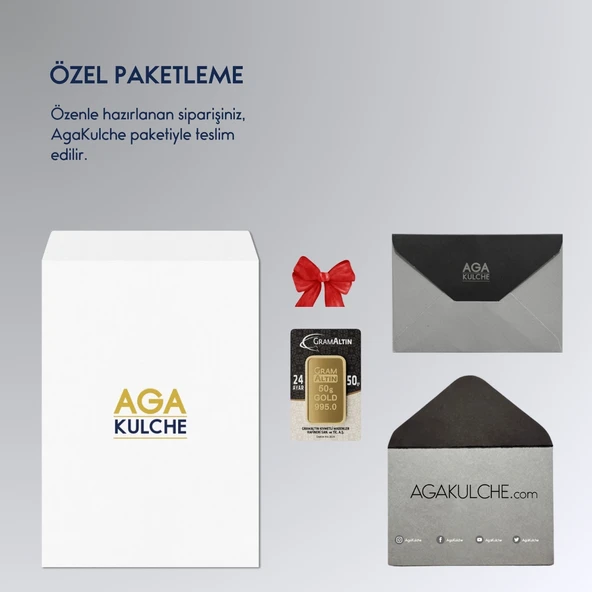 AgaKulche 50 gr 995 24 Ayar İAR Külçe Altın - 2