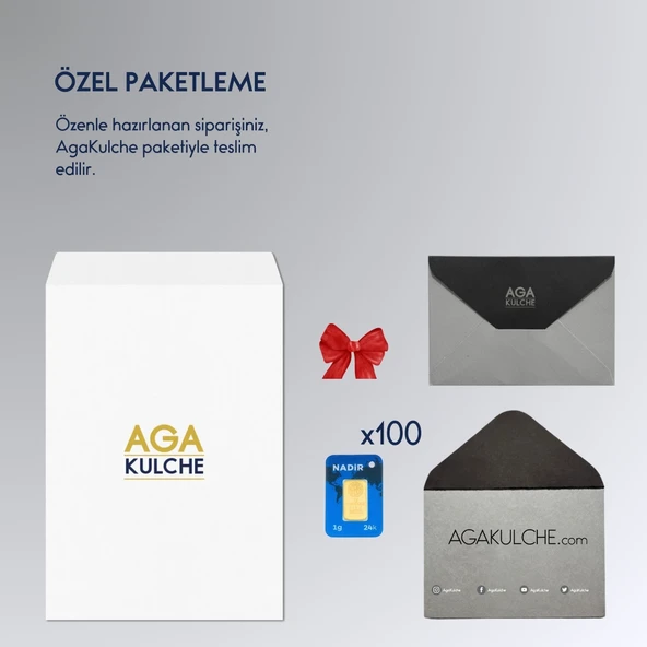 AgaKulche 24 Ayar 100 Adet Nadir 1 gr Altın - Resim 3