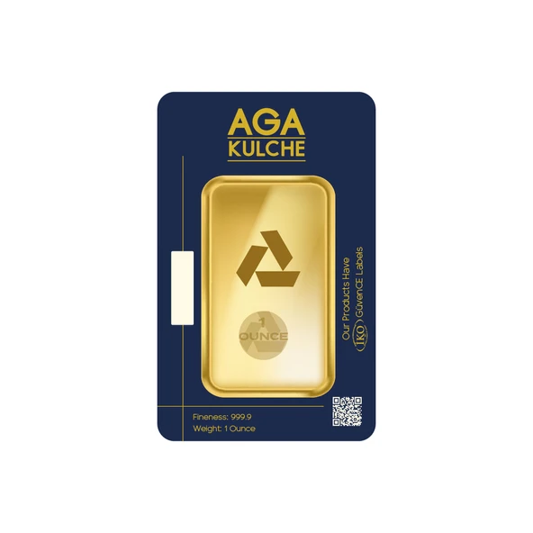 AgaKulche 31.10 gr 1 Ons 24 Ayar 999.9 Külçe Altın - Resim 2