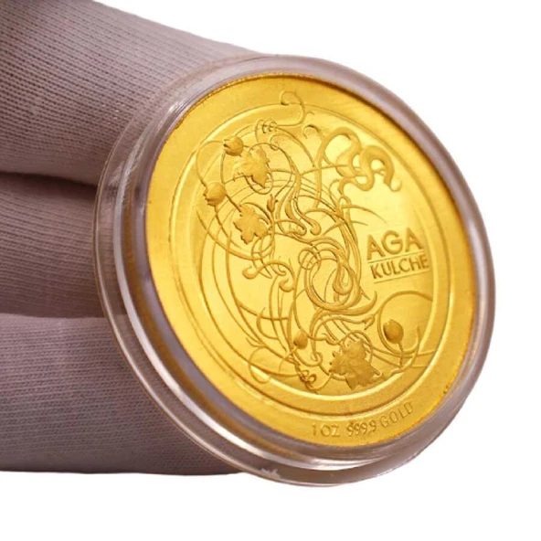AgaKulche Kaplan 1 Ons 31.10 gr 999.9 Altın Sikke Coin - 5
