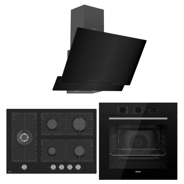 Ferre Flowart BL Modüler Seriisi 3'lü Ankastre Set ( QBL62CS-BL135-D063 )