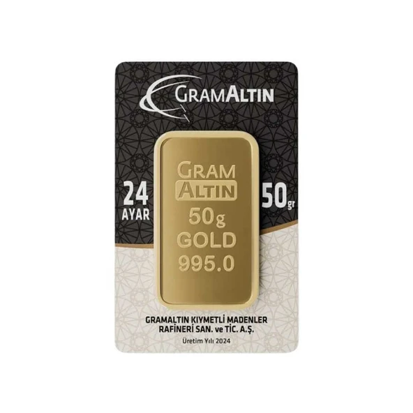 AgaKulche 50 gr 995 24 Ayar İAR Külçe Altın