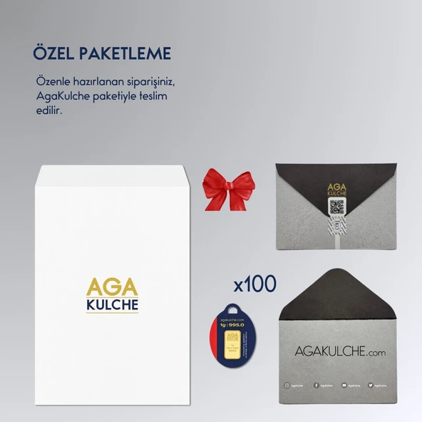 AgaKulche 24 Ayar 100 Adet 1 gr Külçe Altın - 2