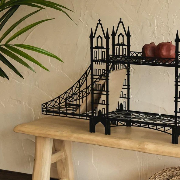 Dekoratif Londra Köprüsü Masa Üstü, Duvar Rafı Londra Köprü, Metal Köprü Biblo Ofis Dekorasyon - 5