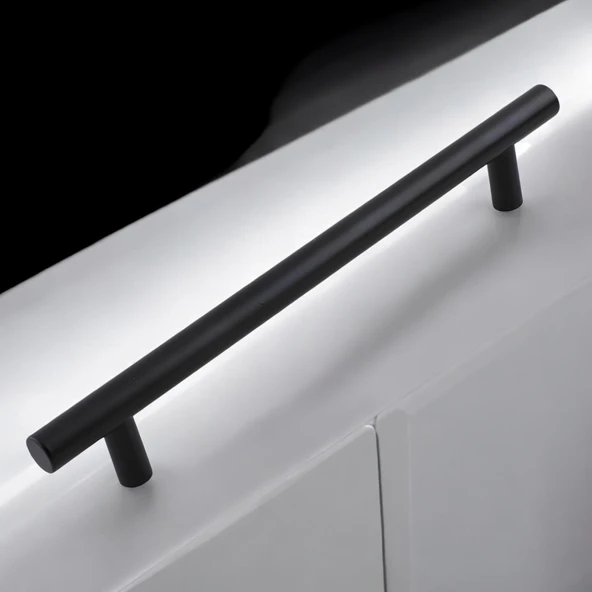 Çubuk Mobilya Mutfak Dolap Dolabı Çekmece Kulpu Kulbu -Mat Siyah Metal (160 MM-16.0 CM) Kulpları - Resim 4