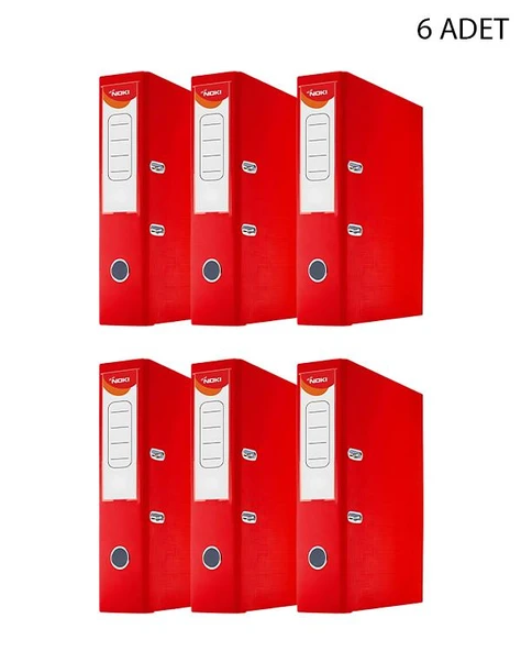 Noki Klasör Plastik Çıtalı Geniş Kırmızı 6lı - 2