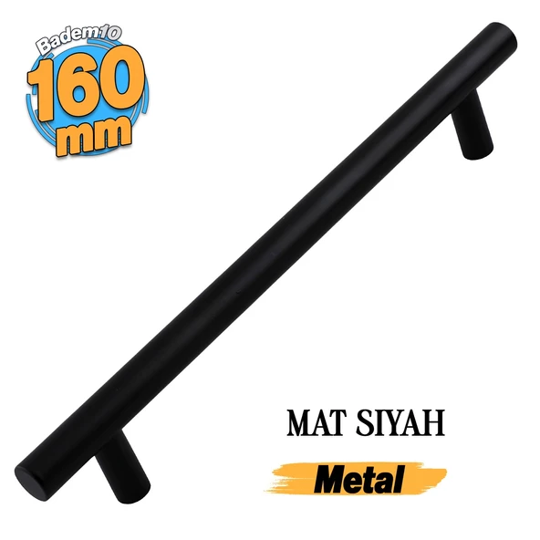 Çubuk Mobilya Mutfak Dolap Dolabı Çekmece Kulpu Kulbu -Mat Siyah Metal (160 MM-16.0 CM) Kulpları