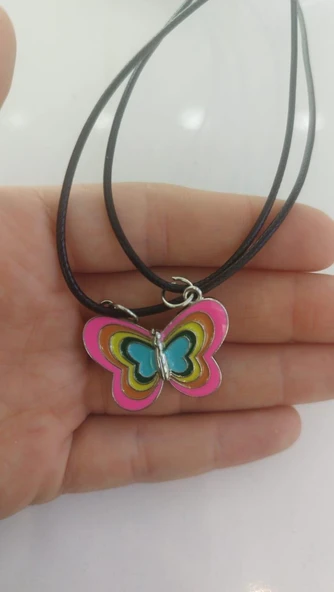 Mıknatıslı 2'li Kolye Kelebekli Kalp Best Friends Kolyesi