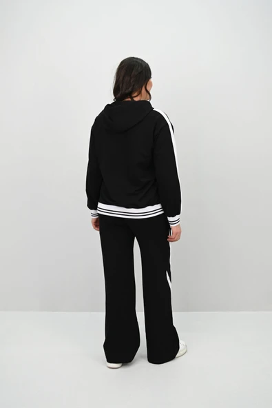 Kadın Büyük Beden Kordonlu Bol Paça Eşofman Takımı 8164-25 - 6