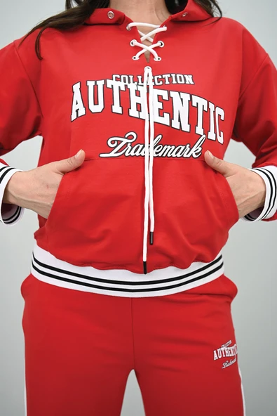 Kadın Büyük Beden Kordonlu Bol Paça Eşofman Takımı 8164-25 - 10