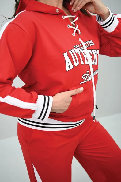 Kadın Büyük Beden Kordonlu Bol Paça Eşofman Takımı 8164-25 - 9