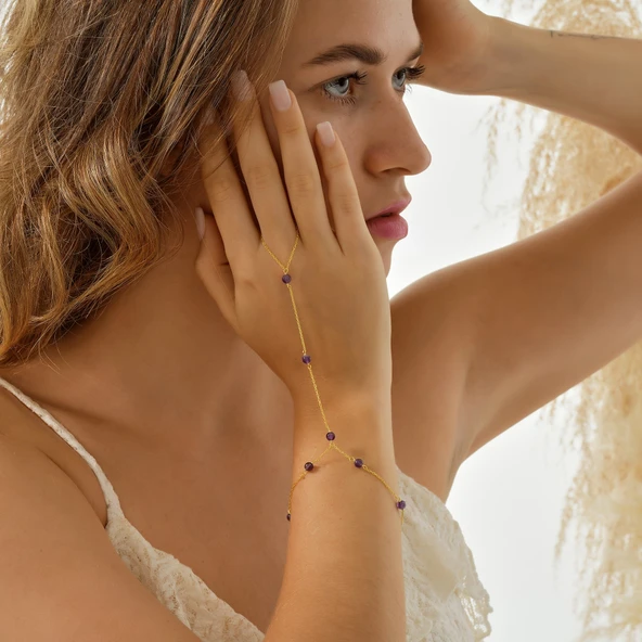 925 ayar gümüş örme ametist doğal taş şahmeran - 4