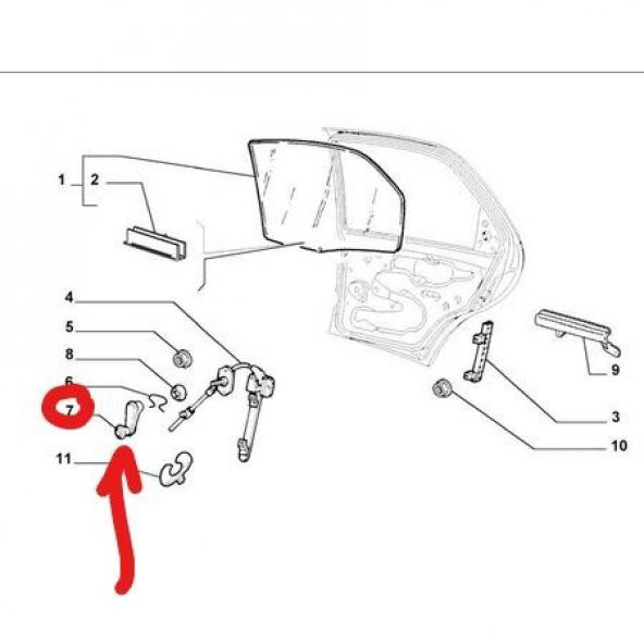 Fiat Albea   Cam Açma Kolu        719577614 - 4