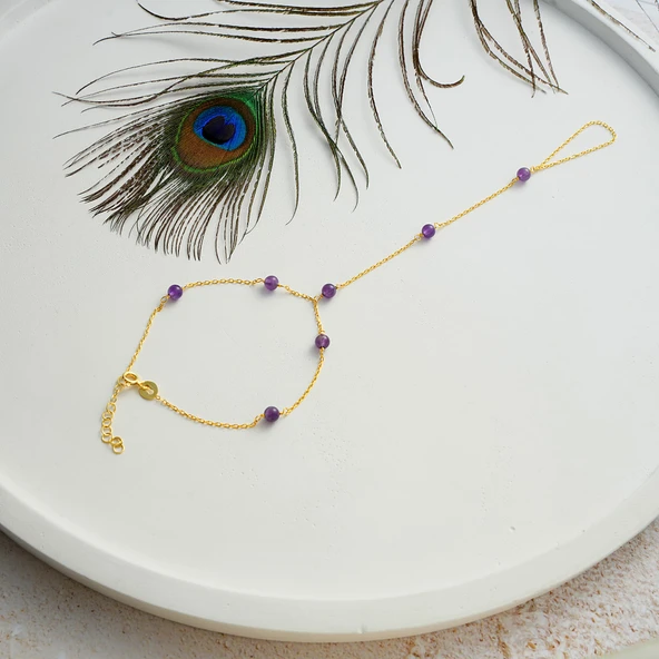 925 ayar gümüş örme ametist doğal taş şahmeran - 3