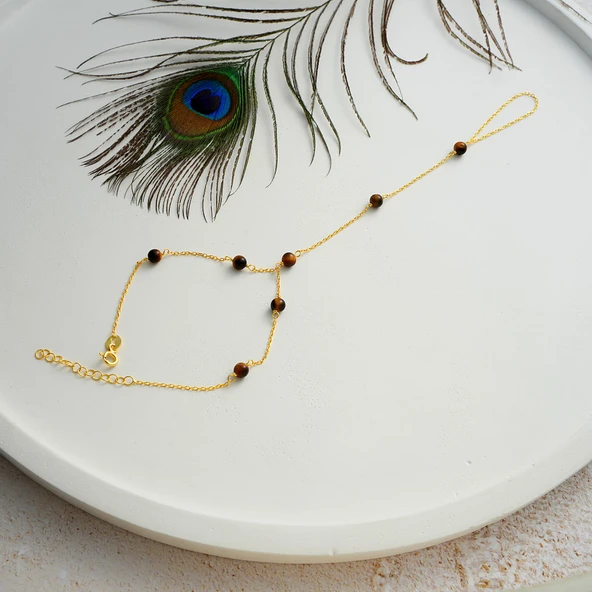 925 ayar gümüş örme kaplan gözü doğal taş şahmeran - 3