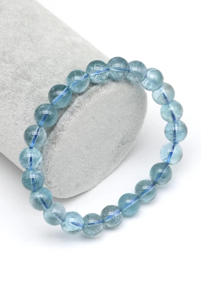 Topaz Doğal Taş Bileklik 8 mm Küre Kesim