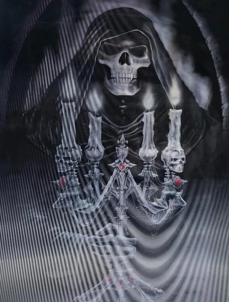 NessiWorld 5D Elmas Boyama 3 Farklı Resim Değişenli Halloween İskelet Tablosu 30x40 cm