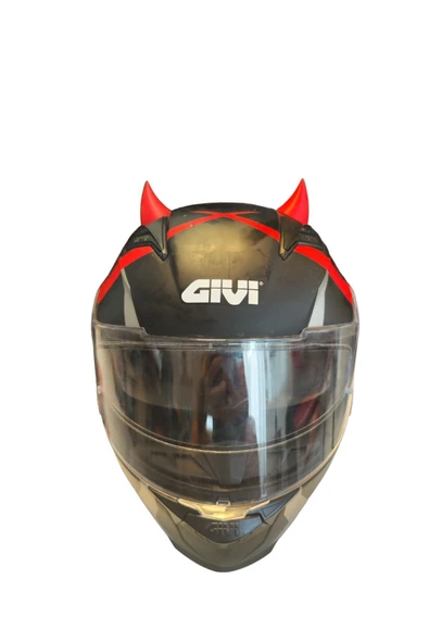 3dfabrick Kask Boynuzu Kırmızı - Resim 3