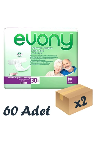Bel Bantlı Yetişkin Hasta Bezi Xlarge 30'lu 2 Paket 60 Adet - 2