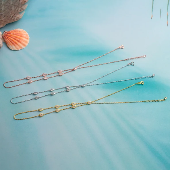 925 ayar gümüş damla zirkon taşlı şahmeran - Resim 3