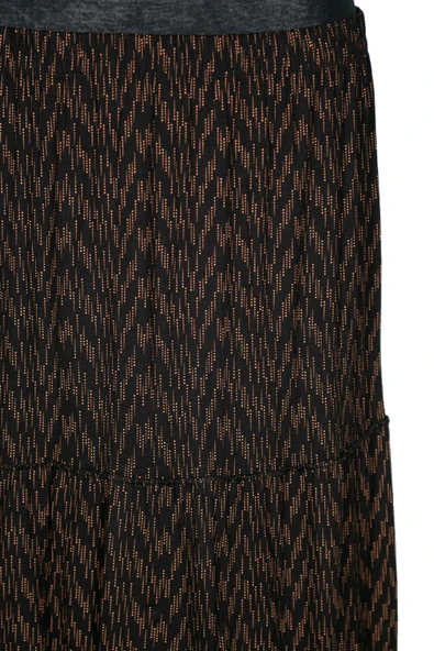 Hesna Kadın Nursel Lastikli 3 Kat Astarsız Siyah Penye Etek D30 - 2