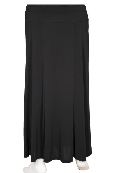 Hesna Kadın Pelin Krep Kumaş Süs Düğmeli Astarlı Lastikli Siyah Etek - 4