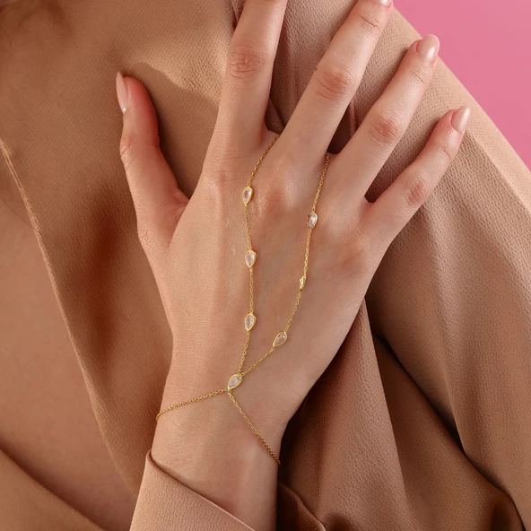 925 ayar gümüş damla zirkon taşlı şahmeran - Resim 5