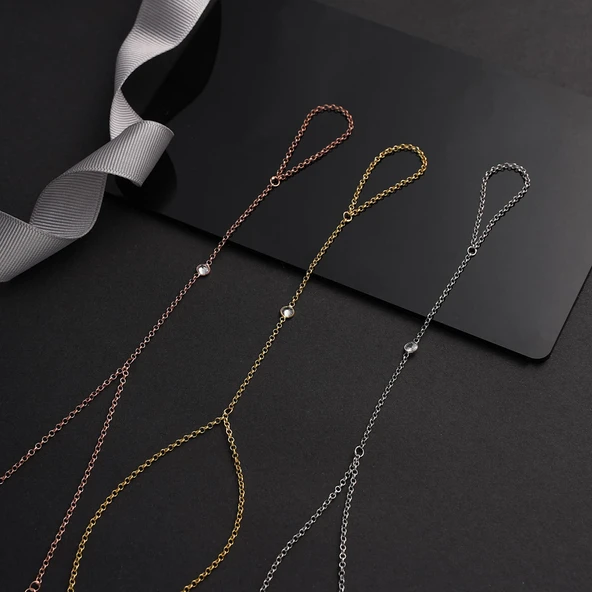 925 ayar gümüş zirkon tek taşlı doç zincirli şahmeran - 4