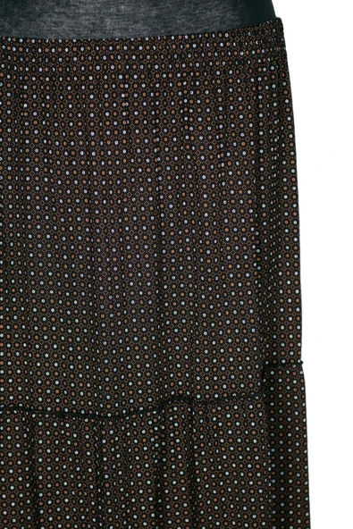 Hesna Kadın Nursel Lastikli 3 Kat Astarsız Siyah Penye Etek D33 - 2