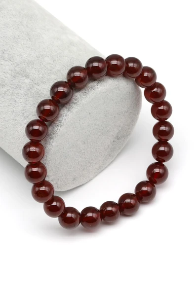 Garnet Doğal Taş Bileklik 8 mm Küre Kesim