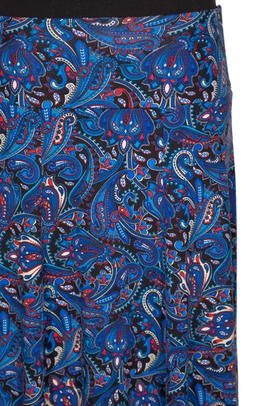 Barem Kadın Arzu Korsajlı 6 Parçalı Şal Desenli Lacivert Etek - 2