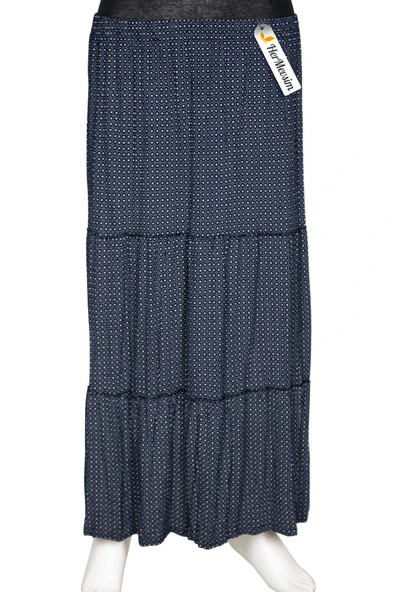 Hesna Kadın Nursel Lastikli 3 Kat Astarsız Lacivert Penye Etek D39