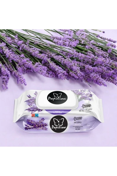 Papilon Lavanta Kokulu Islak Mendil 100'lü