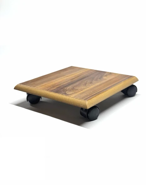 Kaplamalı Kare Ahşap Saksı Altlığı Damacana Tüp Saksı Sehpas 30x30 Cm