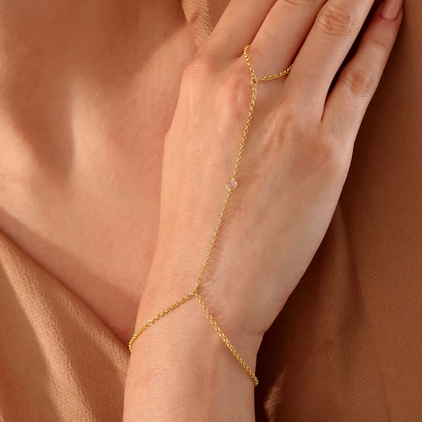 925 ayar gümüş zirkon tek taşlı doç zincirli şahmeran