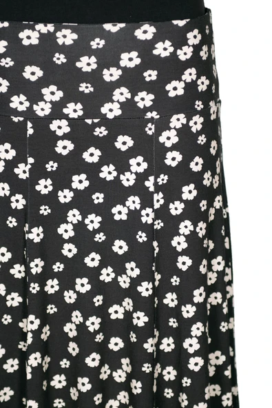 Barem Kadın Arzu Korsajlı 6 Parçalı Serpme Papatyalar Siyah Etek - 2