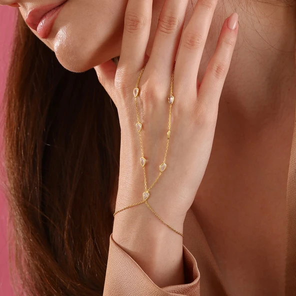 925 ayar gümüş damla zirkon taşlı şahmeran - Resim 4