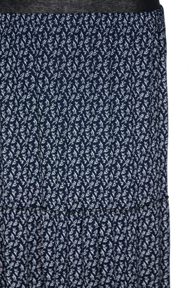 Hesna Kadın Nursel Lastikli 3 Kat Astarsız Lacivert Penye Etek D41 - 2